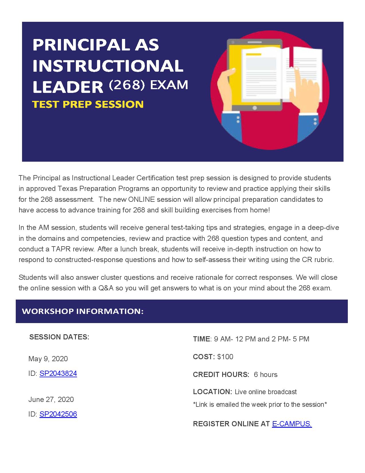 Principal As Instructional Leader (268) Exam